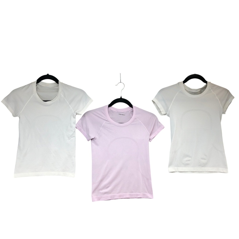 Lululemon Swiftly Tech Short Sleeve 2.0 Womens 2 Lot of 3 White Pink Activewear